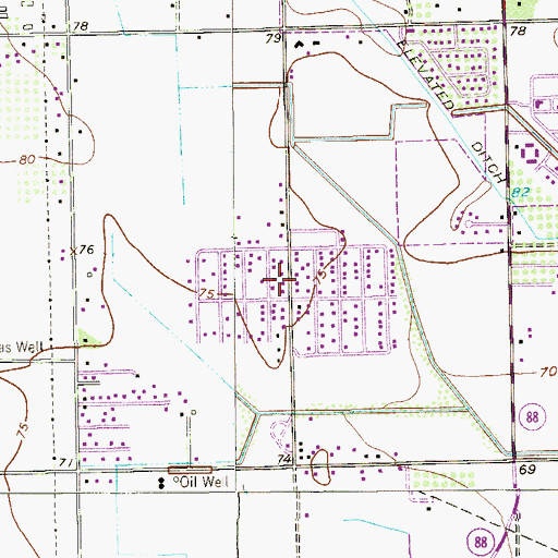 Topographic Map of Villa Verde, TX