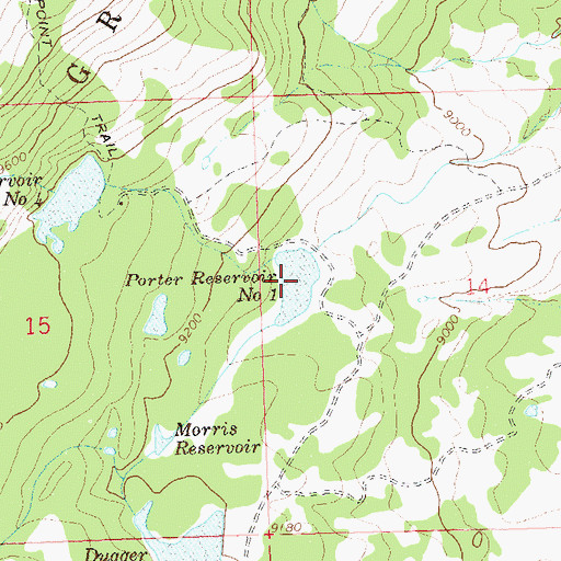 Topographic Map of Porter Reservoir Number One, CO