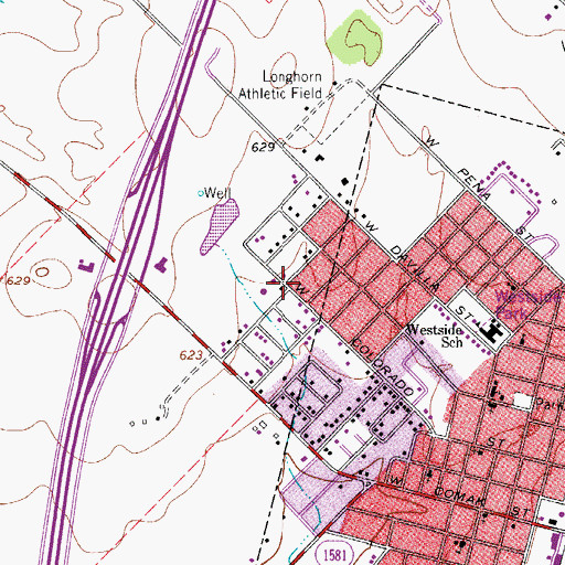 Topographic Map of West Pearsall, TX