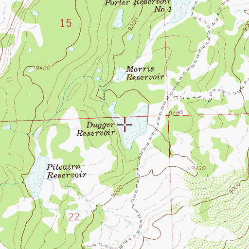 Topographic Map of Dugger Reservoir, CO