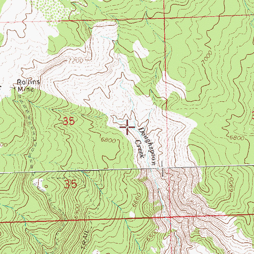 Topographic Map of West Fork Doughspoon Creek, CO