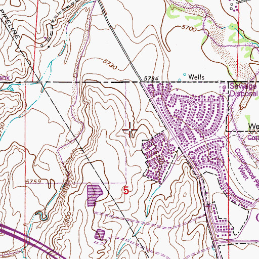 Topographic Map of Cottonwood, CO