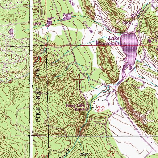 Topographic Map of Perry Park, CO