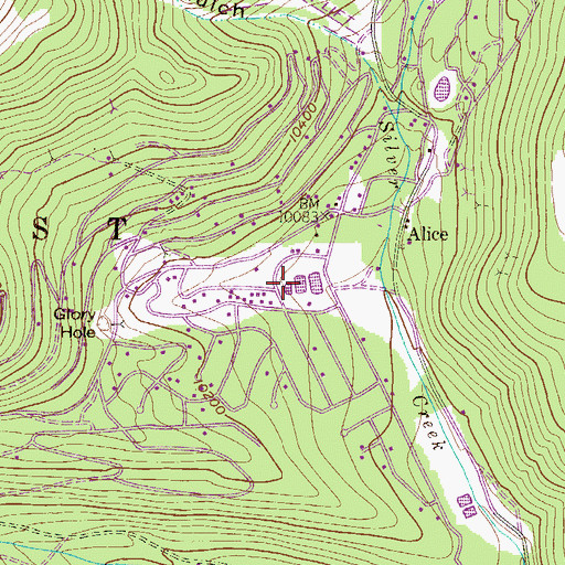 Topographic Map of Saint Marys, CO