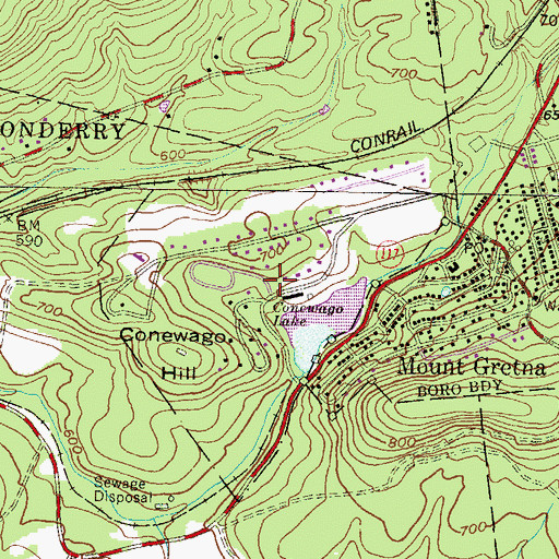 Topographic Map of Timber Hills, PA