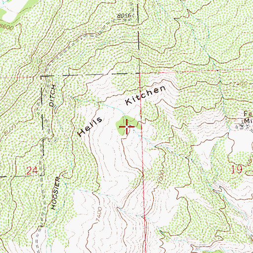 Topographic Map of Hells Kitchen, CO