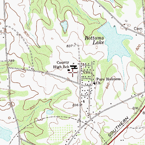 Topographic Map of Hilltop, GA
