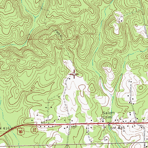 Topographic Map of Salem, GA