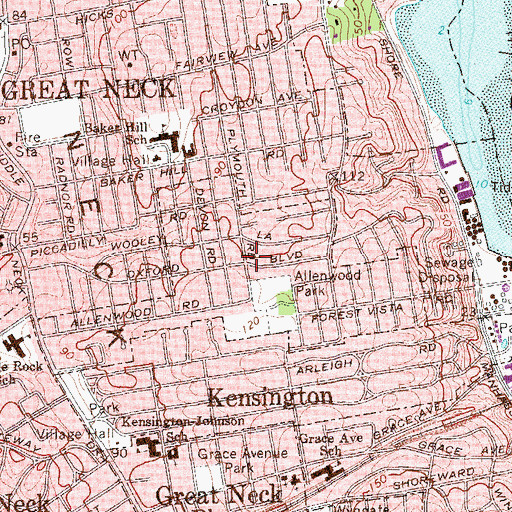 Topographic Map of Great Neck Gardens, NY