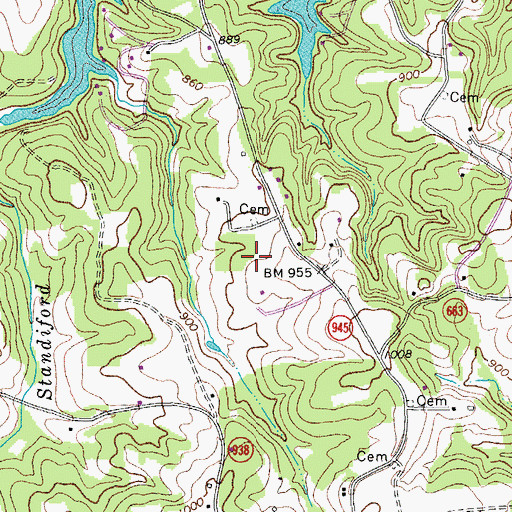 Topographic Map of Union Hall, VA