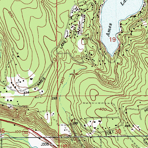 Topographic Map of Ames Lake, WA