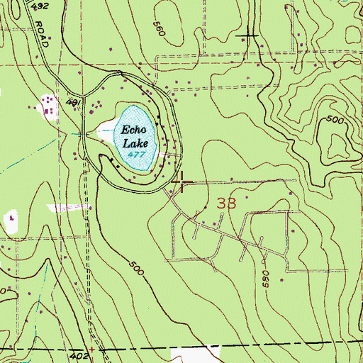 Topographic Map of Echo Lake, WA