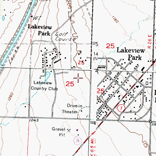 Topographic Map of Lakeview, WA
