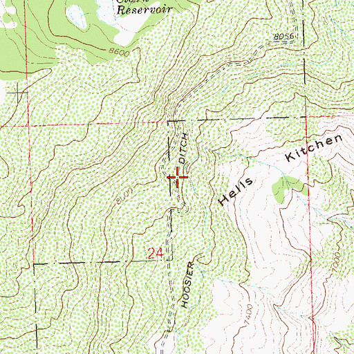Topographic Map of Hoosier Ditch, CO