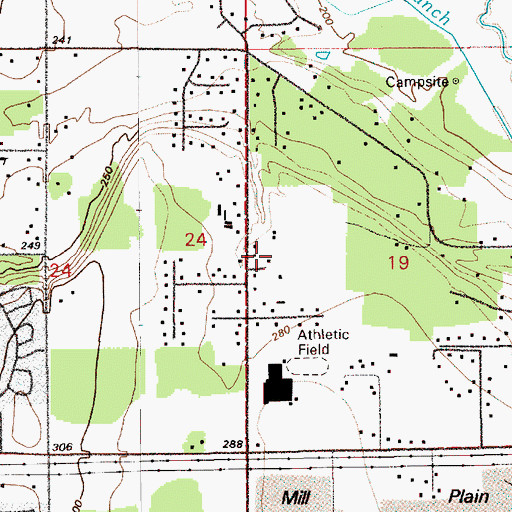 Topographic Map of Mill Plain, WA