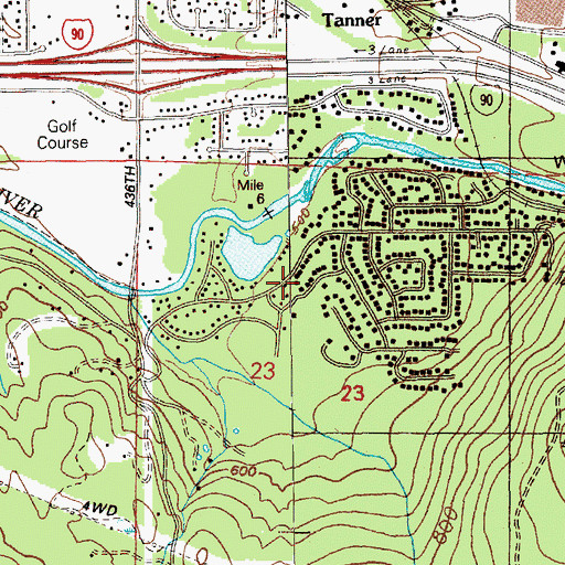 Topographic Map of Riverbend, WA
