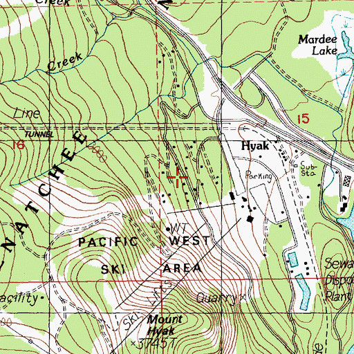 Topographic Map of Snoqualmie Pass, WA