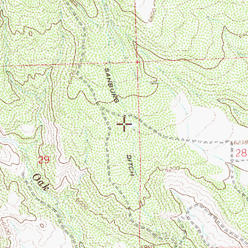 Topographic Map of Sanburg Ditch, CO