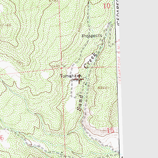 Topographic Map of Tomahawk Mine, CO