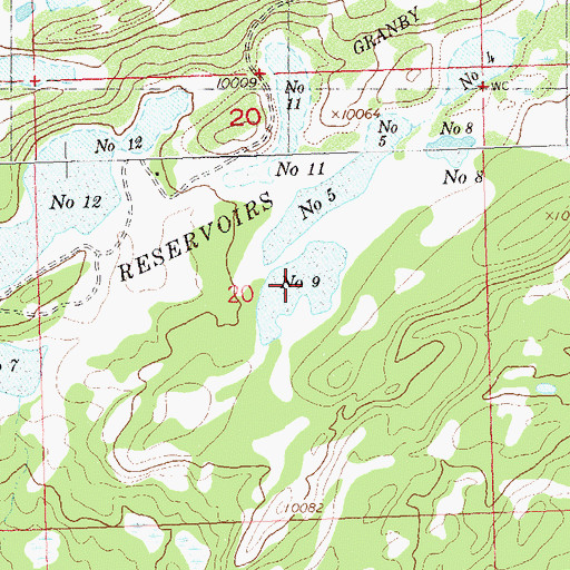 Topographic Map of Granby Reservoir Number 9, CO