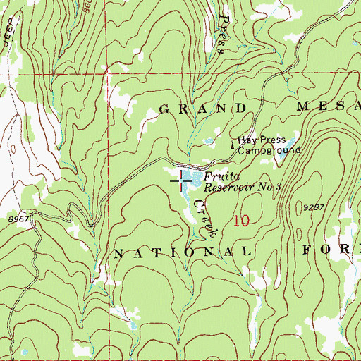 Topographic Map of Fruita Reservoir Number 3, CO
