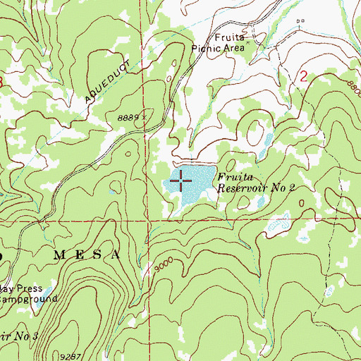 Topographic Map of Fruita Reservoir Number Two, CO