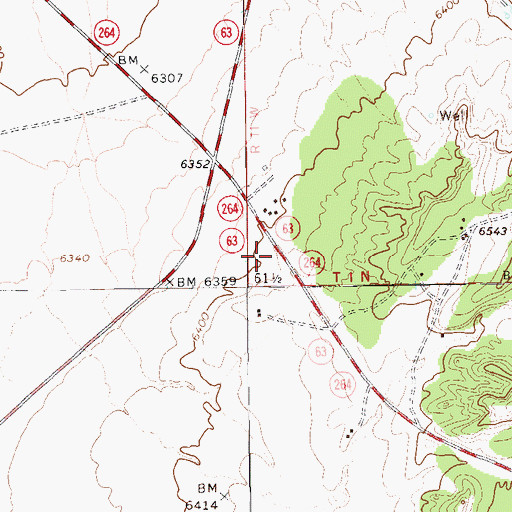 Topographic Map of Burnside, AZ