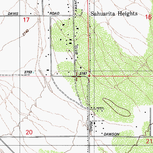 Topographic Map of East Sahuarita, AZ