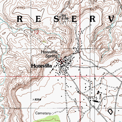 Topographic Map of Hotevilla-Bacavi, AZ