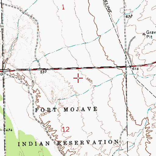Topographic Map of Mesquite Creek, AZ