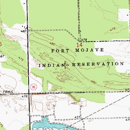Topographic Map of Mojave Ranch Estates, AZ