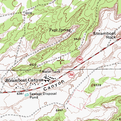 Topographic Map of Steamboat, AZ