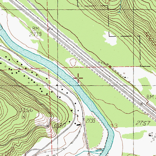 Topographic Map of Riverbend, MT