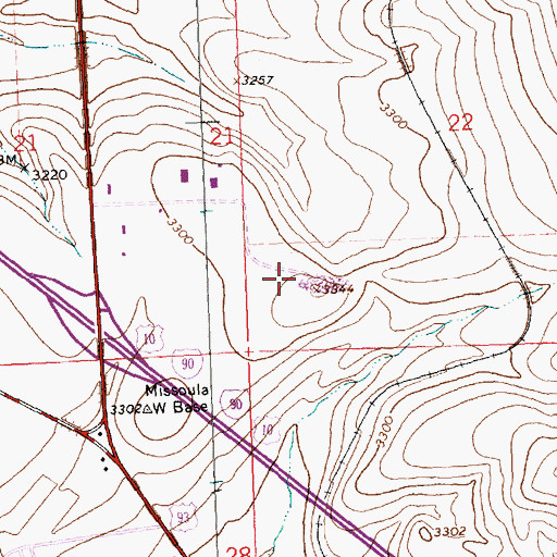 Topographic Map of Wye, MT