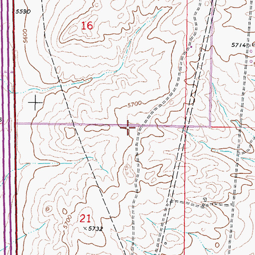 Topographic Map of Antelope Hills, WY
