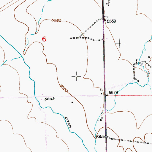 Topographic Map of Boulder Flats, WY