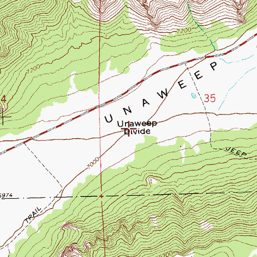 Topographic Map of Unaweep Divide, CO