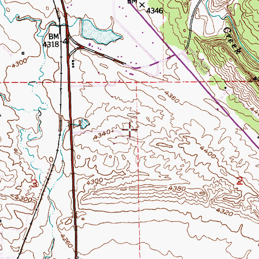 Topographic Map of Hill View Heights, WY