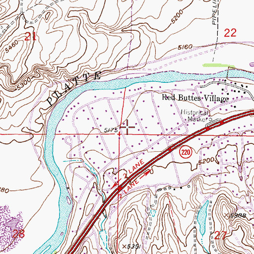 Topographic Map of Red Butte, WY