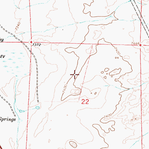 Topographic Map of The Buttes, WY