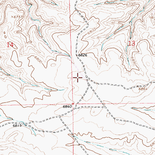Topographic Map of Washam, WY