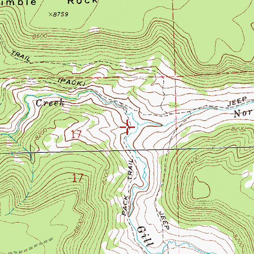 Topographic Map of North Gill Creek, CO