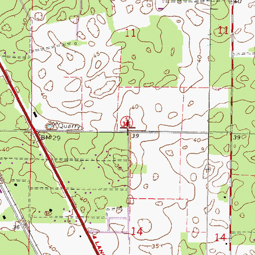 Topographic Map of Andrews, FL