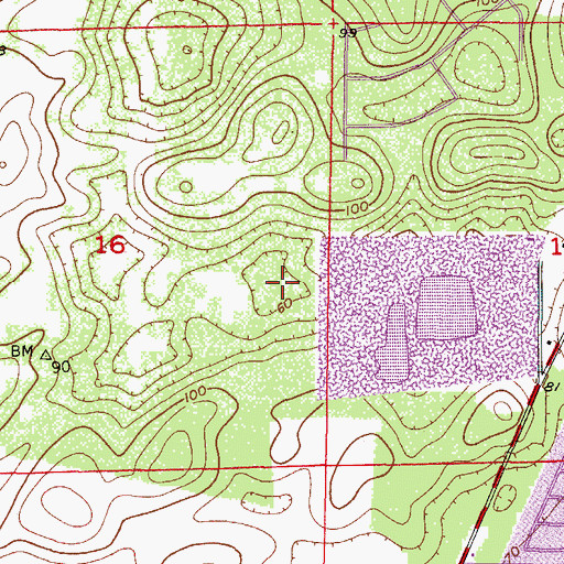 Topographic Map of Black Diamond, FL