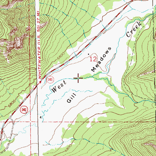 Topographic Map of Gill Meadows, CO