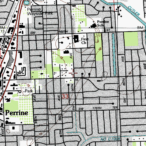Topographic Map of East Perrine, FL