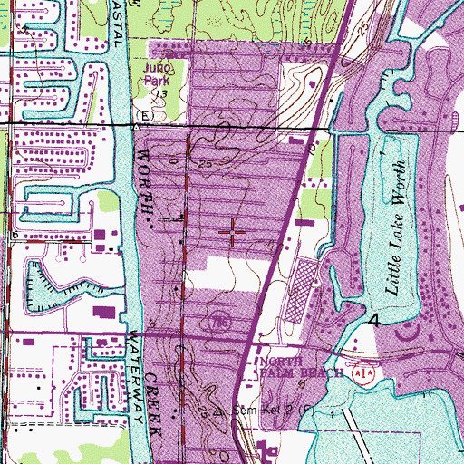 Topographic Map of Juno Ridge, FL