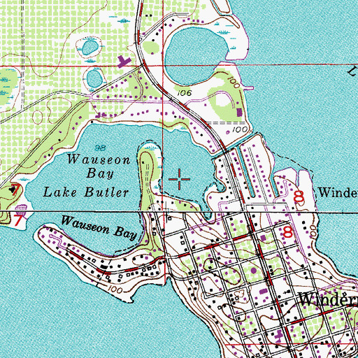 Topographic Map of Lake Butler, FL