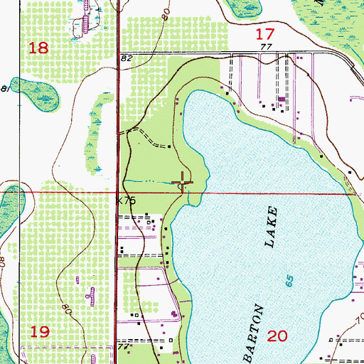 Topographic Map of Lake Hart, FL