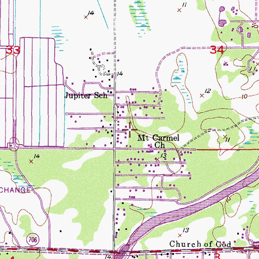 Topographic Map of Limestone Creek, FL
